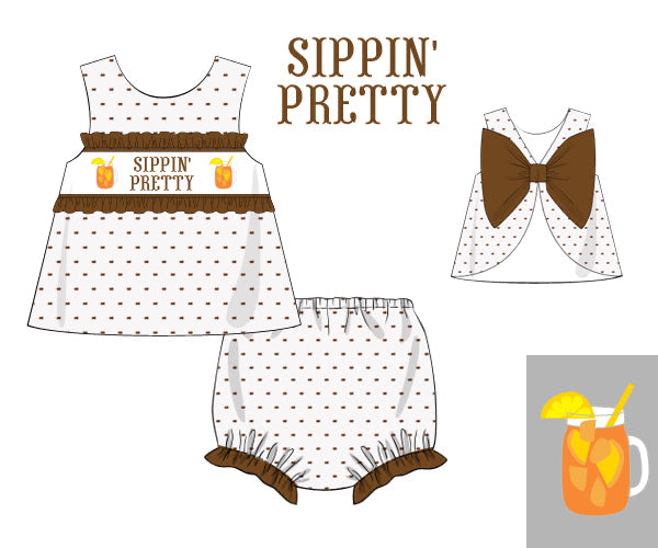 Sippin' Pretty Diaper Cover Set