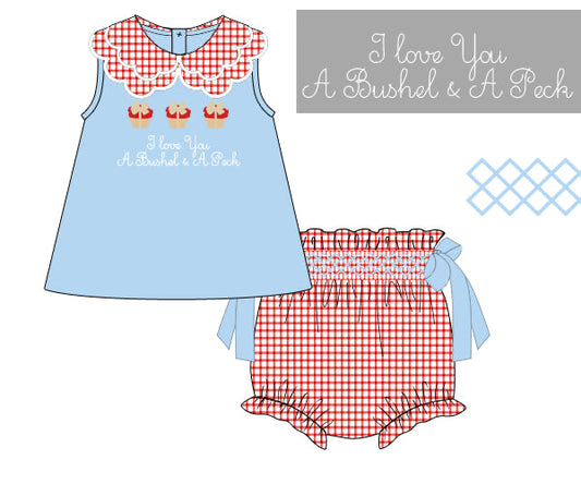 I Love You A Bushel And A Peck Diaper Cover Set