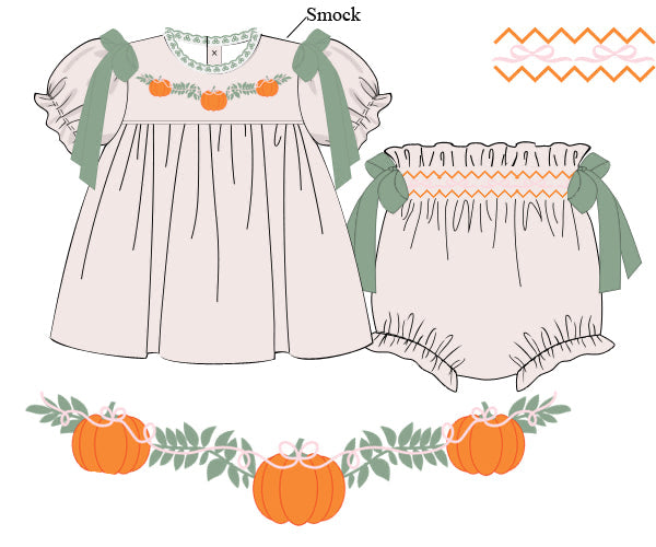 Pumpkin Garden Heirloom Diaper Cover Set