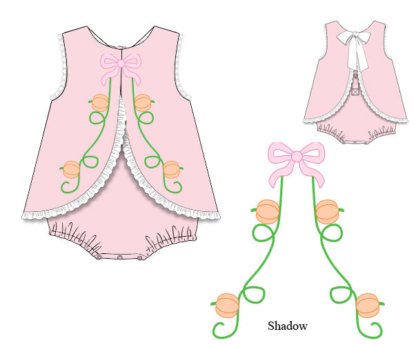 Pumpkin + Bows Shadow Embroidery Bubble
