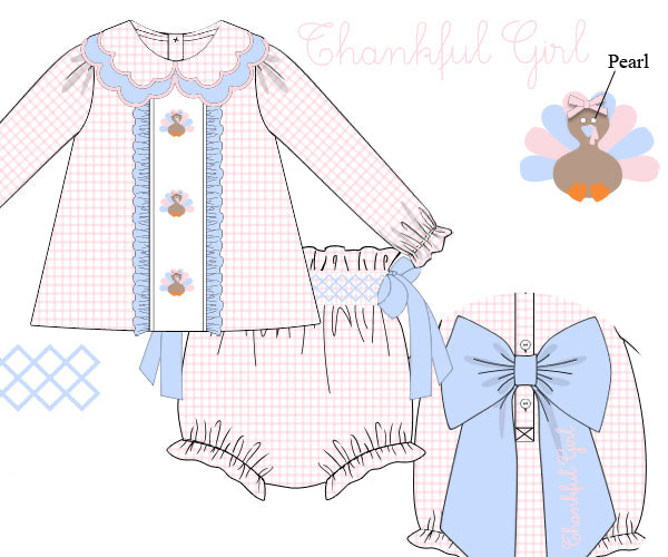 Thankful Girl Diaper Cover Set
