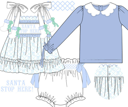 Santa Stop Here Diaper Cover Set