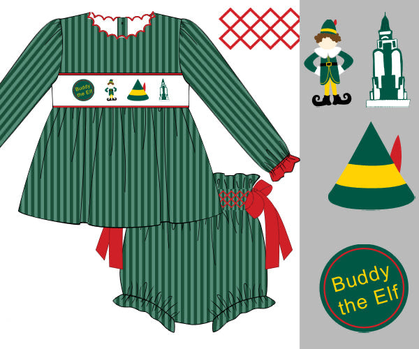 Buddy The Elf Diaper Cover Set