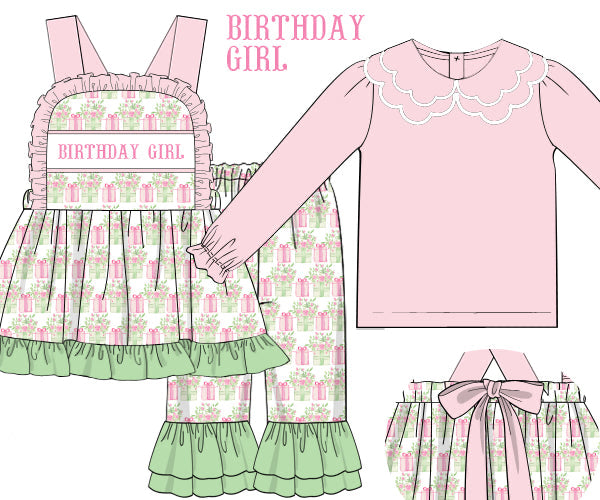 Birthday Girl Pant Set With Undershirt