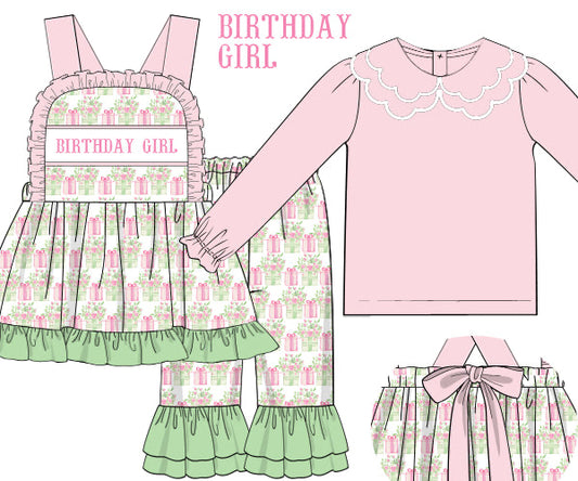 Birthday Girl Pant Set With Under Shirt
