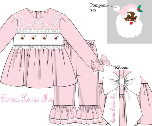 Santa Loves Me Brown Santa Pant Set