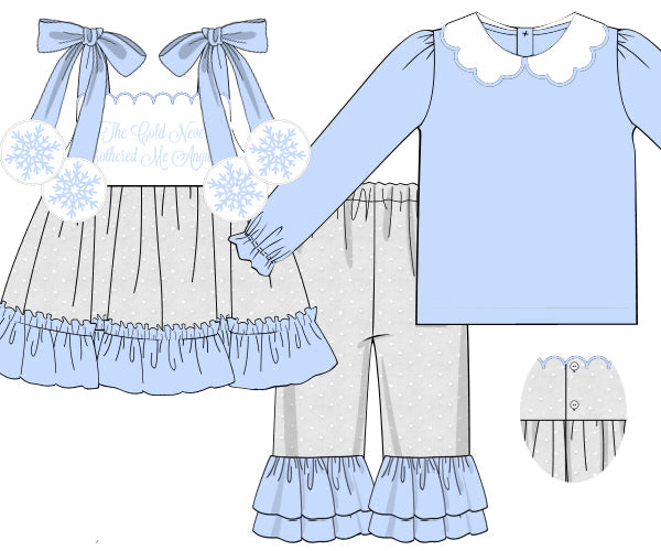 The Cold Never Bothered Me Any Way Girls Pant Set