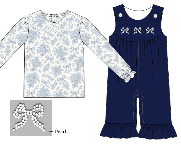 Winter Blue Romper With Under Shirt