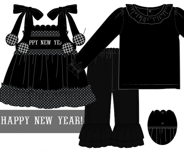 Happy New Year Girls Pant Set
