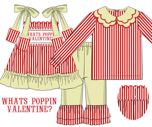 What's Poppin' Valentine Pant Set With Undershirt