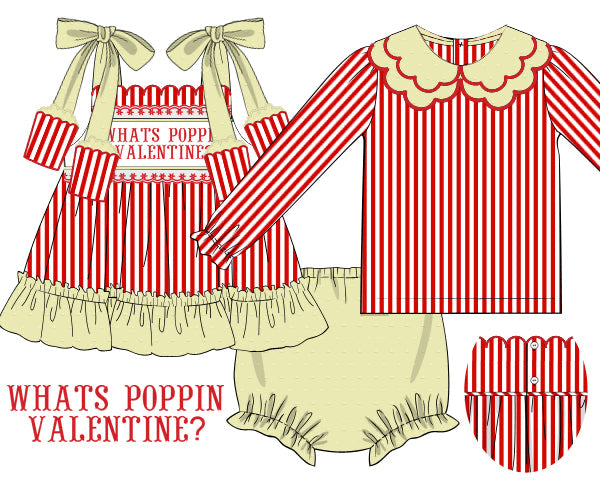 What's Poppin' Valentine Diaper Cover Set With Undershirt