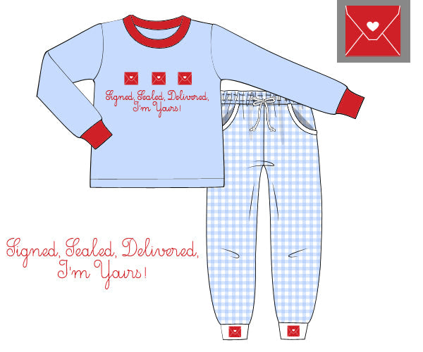 Signed, Sealed, Delivered, Im Yours Boys Jogger Set