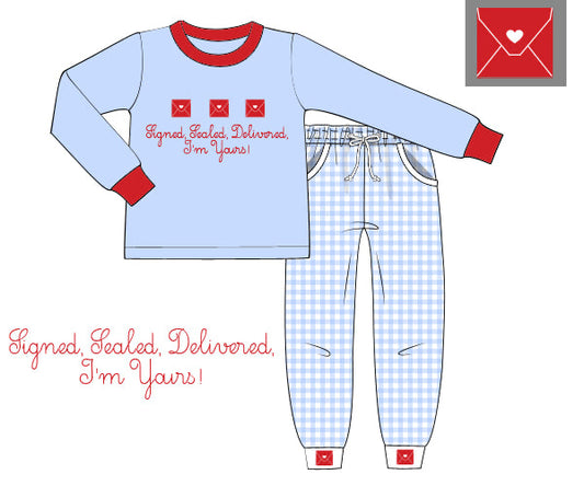 Signed, Sealed, Delivered, Im Yours Boys Jogger Set