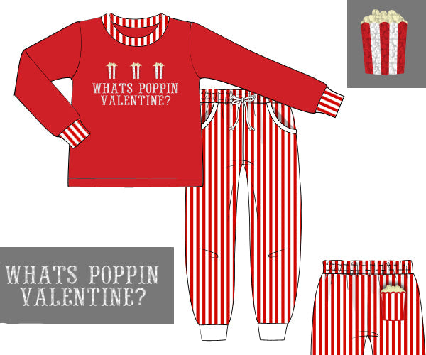 What's Poppin' Valentine Boys Jogger Set