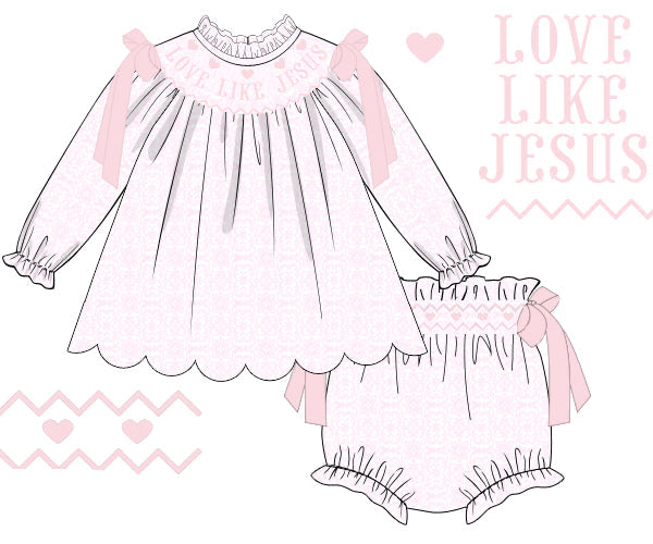 Love Like Jesus Heirloom Diaper Cover Set