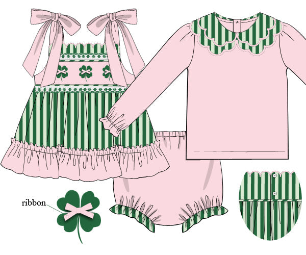 Lucky Girl Diaper Cover Set With Undershirt