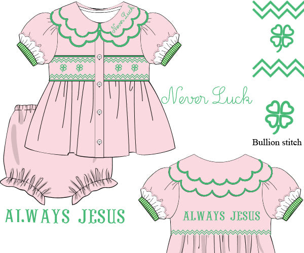 Never Luck, Always Jesus Diaper Cover Set