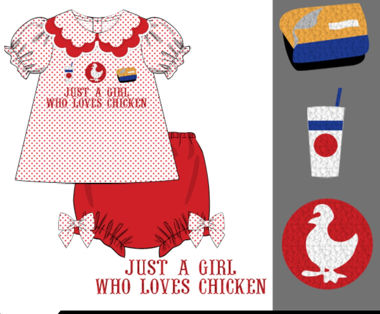 Just A Girl Who Loves Chicken Diaper Cover Set