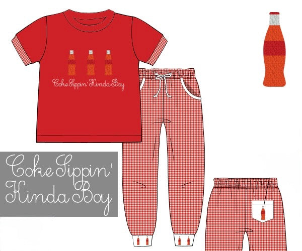 Coke Sippin' Kinda Boy - French Knot Jogger Set - Pre Order 3