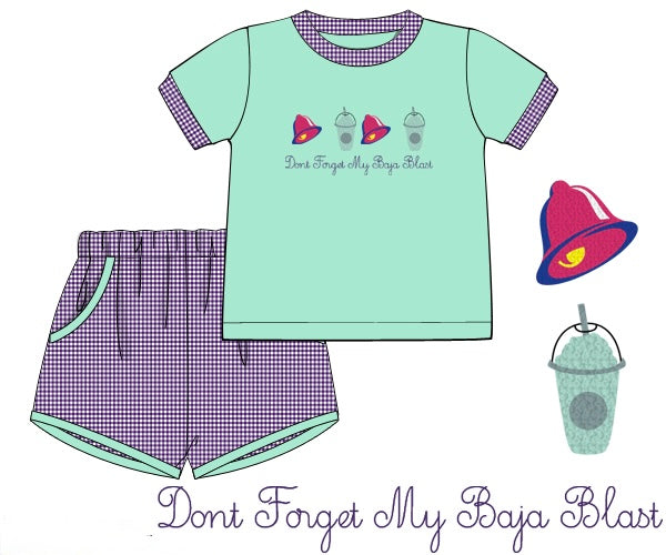 Don't Forget My Baja Blast Short Set