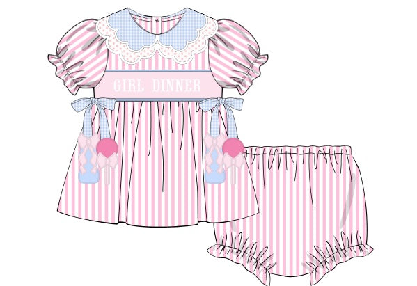 Girl Dinner Diaper Set