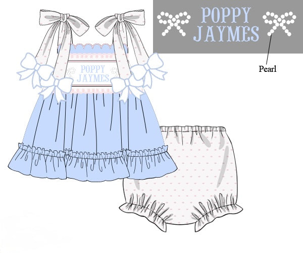 Custom Bow Diaper Cover Set