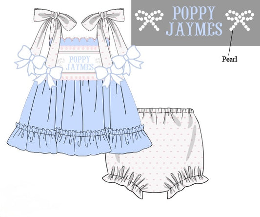 Custom Bow Diaper Cover Set