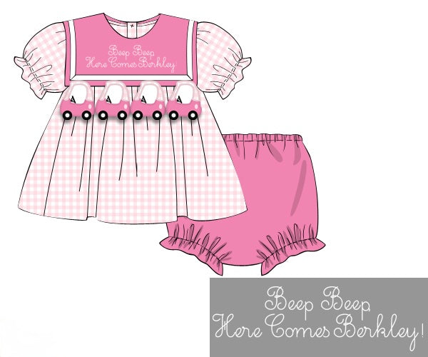 Cozy Coupe Custom Name Girls Diaper Cover Set