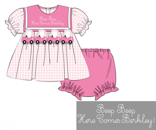 Cozy Coupe Custom Name Girls Diaper Cover Set