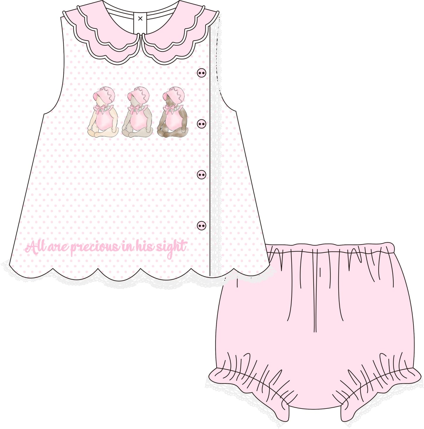 All Are Precious In His Sight Diaper Cover Set