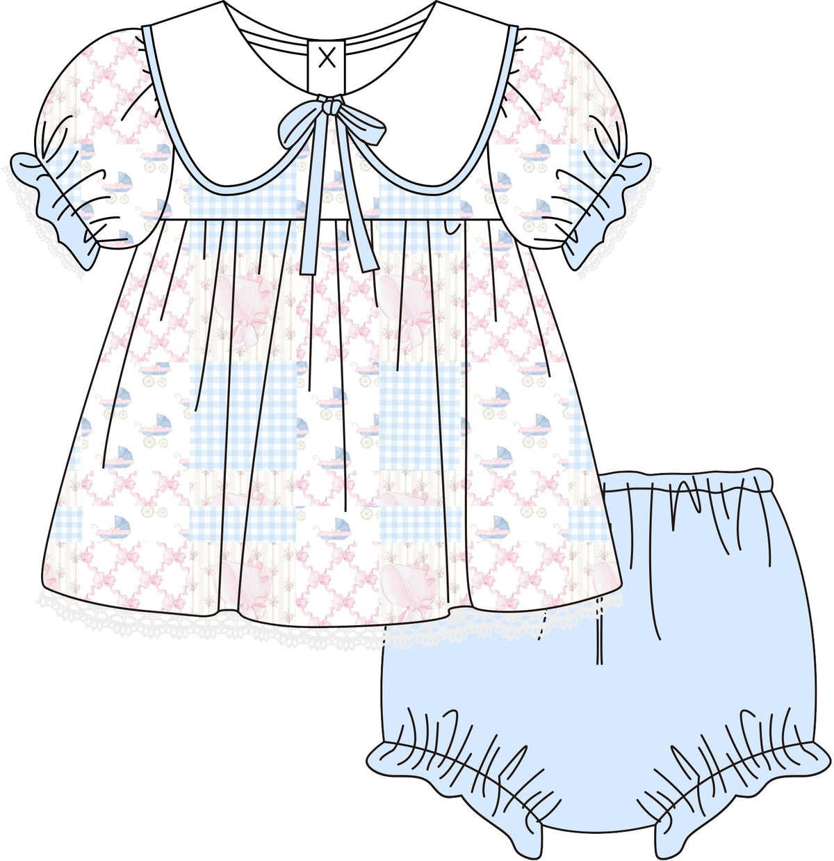 Bless Your Patches Girl Diaper Cover Set
