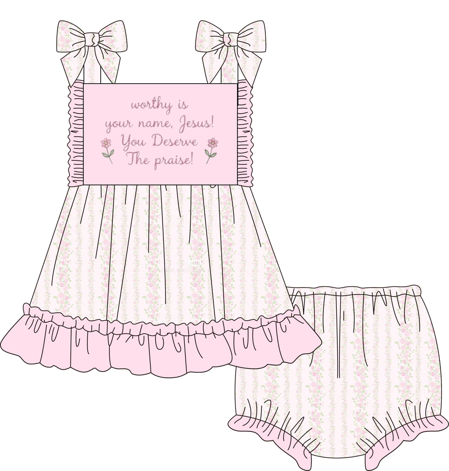 Worthy Is Your Name Diaper Cover Set