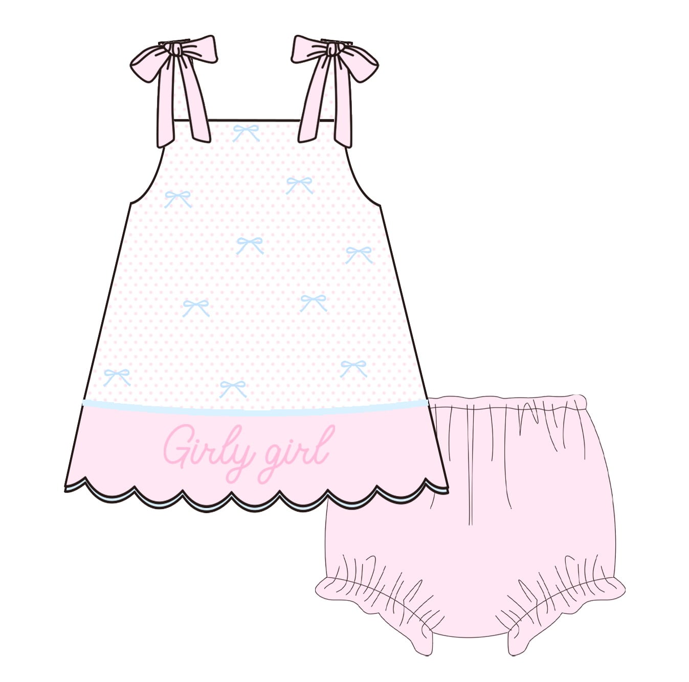 Girly Girl Diaper Cover Set