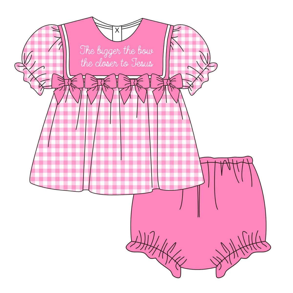 The Bigger The Bow The Closer To Jesus Diaper Cover Set