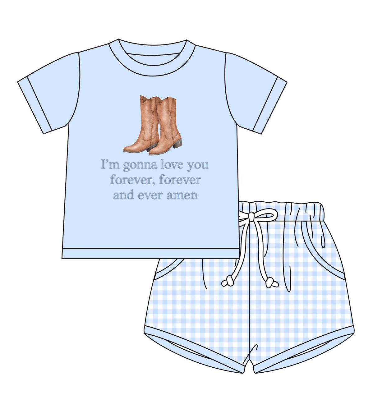 Im Gonna Love You Forever Boys Shorty Set