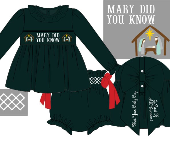 Mary Did You Know Diaper Cover Set