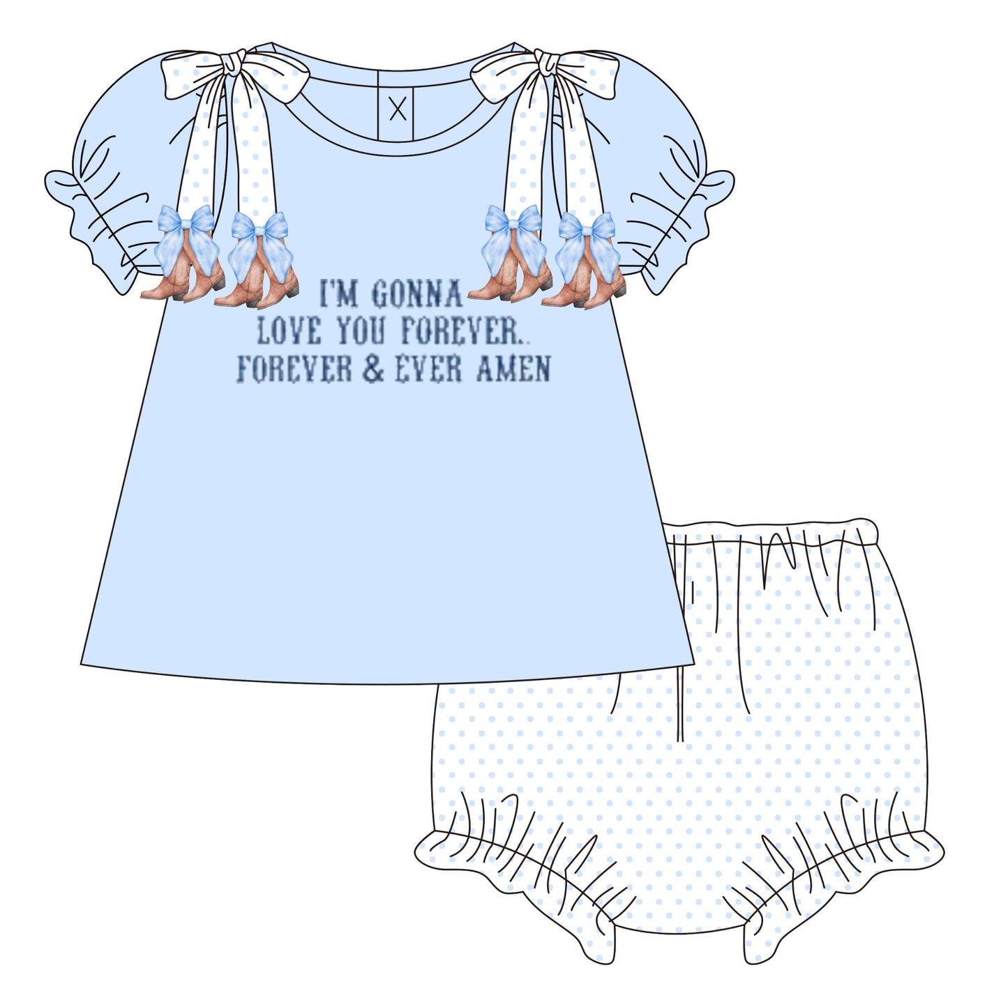 Im Gonna Love You Forever Girls Diaper Cover Set